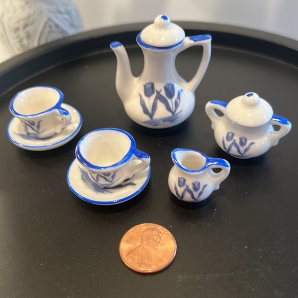 Toys Tiny Blue And White Tea Set So Cute For A Doll House Poshmark